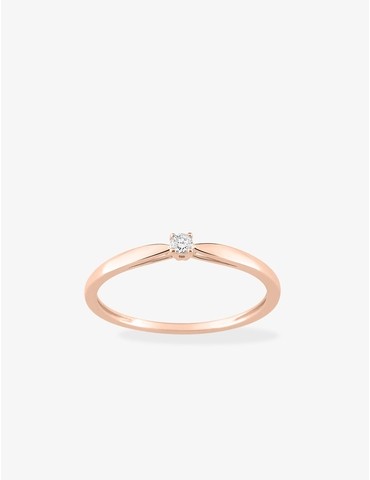 Solitaire or rose 750‰ et...