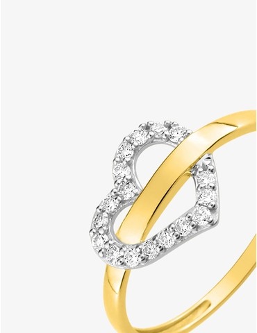 Bague cœur oxydes de...