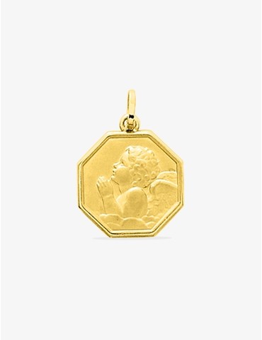 Médaille octogone ange or...