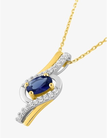 Collier fantaisie saphir,...