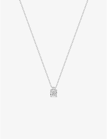 Collier solitaire or blanc...