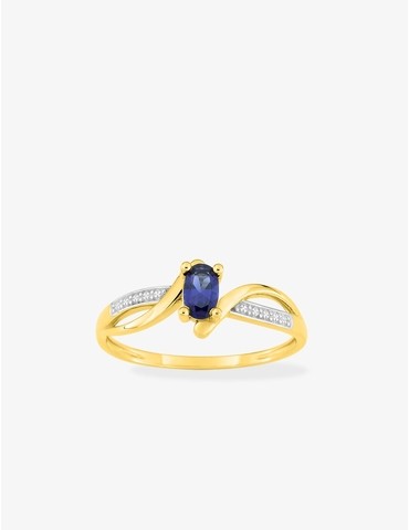 Bague saphir vertical en or...