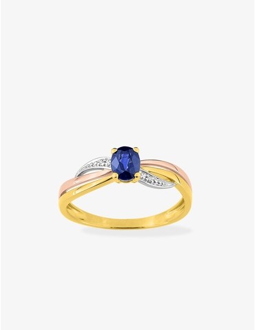 Bague tricolore rhodiée...