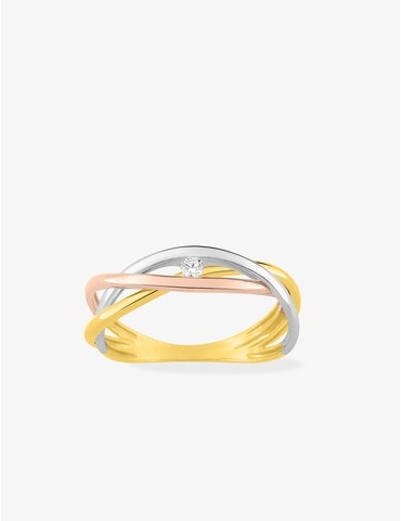 Bague solitaire 3 ors et...