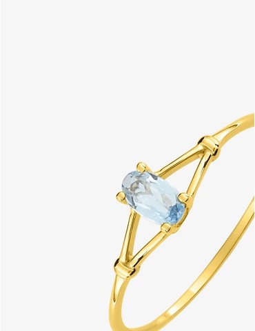Bague fine aigue-marine