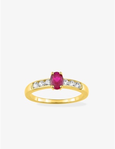 Bague rubis et oxydes de...