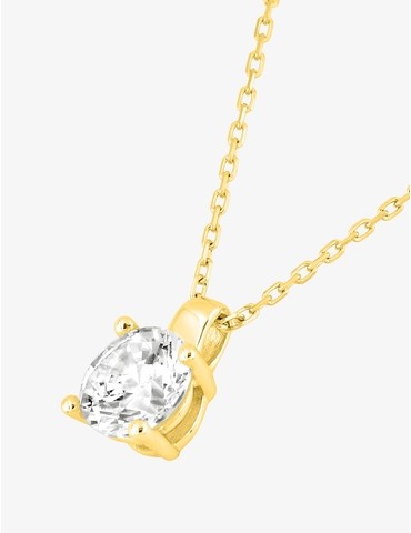 Collier solitaire or jaune...