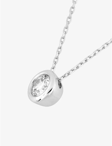Collier solitaire or blanc...