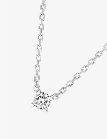Collier solitaire or blanc...