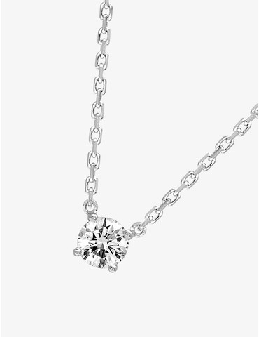 Collier solitaire or blanc...