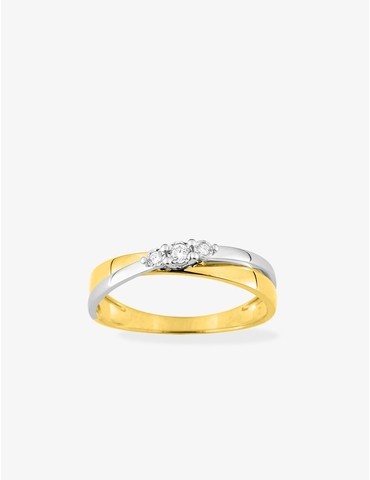 Bague trilogie or jaune et...