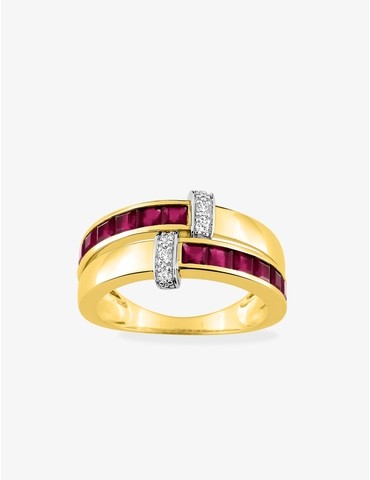 Bague double or jaune 750‰,...