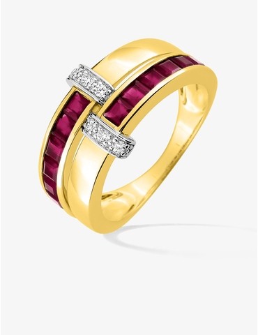 Bague double or jaune 750‰,...