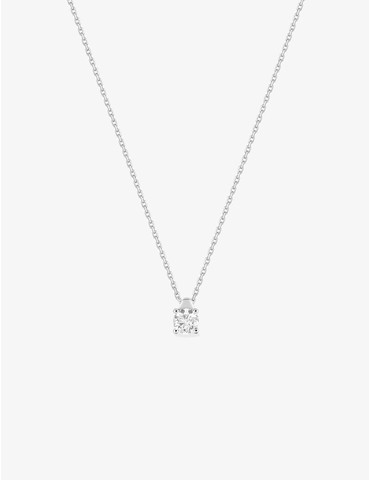 Collier solitaire or blanc...