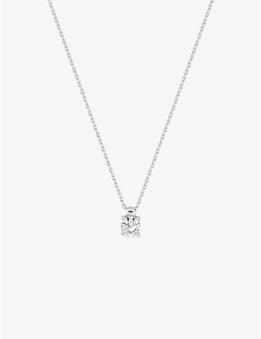 Collier solitaire or blanc...