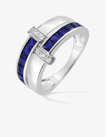 Bague or blanc 750‰,...