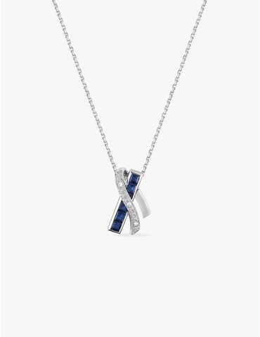 Collier rubans or blanc...