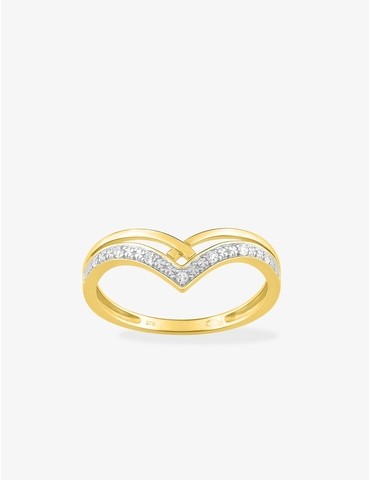 Bague pointe or jaune 375‰,...