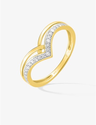 Bague pointe or jaune 375‰,...