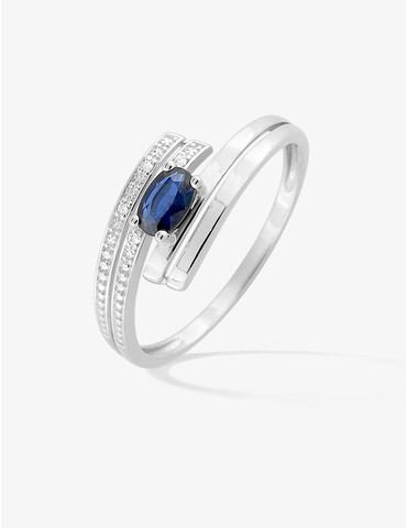 Bague solitaire accompagné...