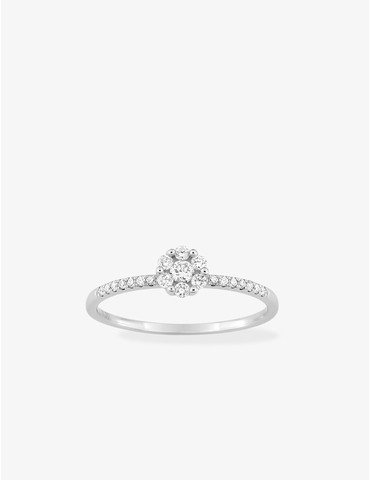 Bague or blanc 750‰, pavé...