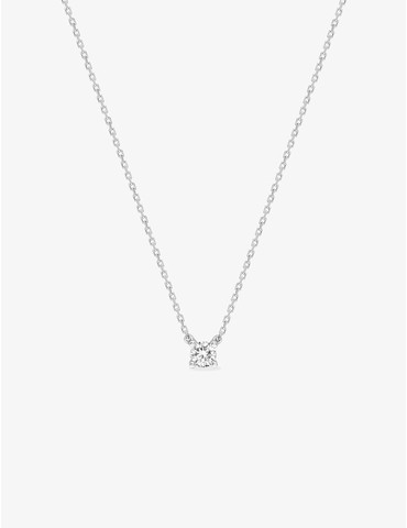 Collier solitaire or blanc...