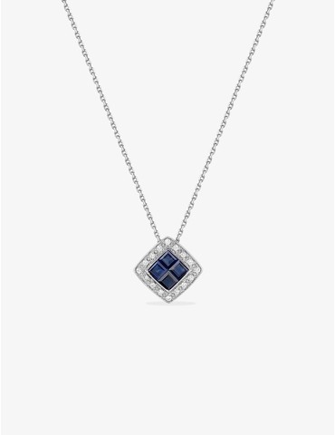 Collier carré or blanc...