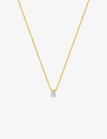 Collier solitaire or jaune...