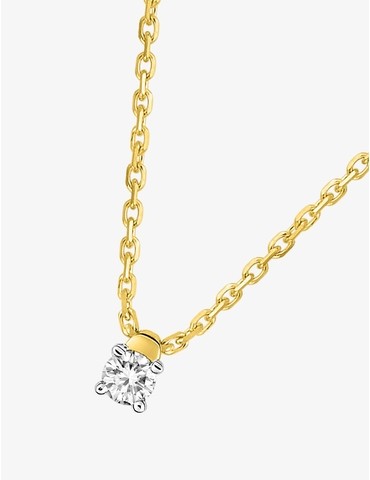 Collier solitaire or jaune...