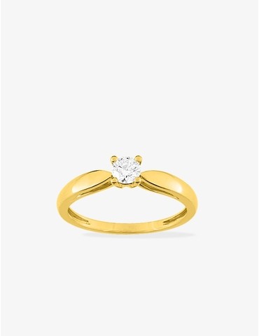 Solitaire or jaune 750‰ et...