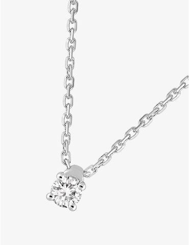Collier solitaire or blanc...