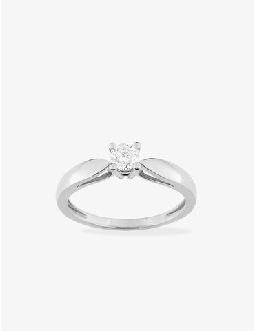 Solitaire or blanc 750‰ et...