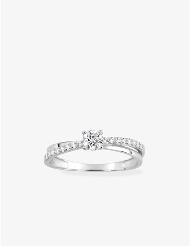Double bague en or blanc...