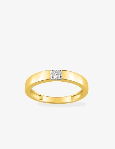 Bague en or jaune 750 ‰ et...