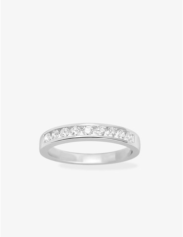 Bague 1/2 alliance Or blanc...