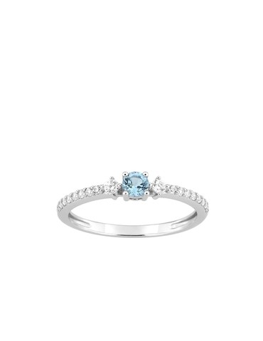 Bague or blanc 375 ‰ topaze...