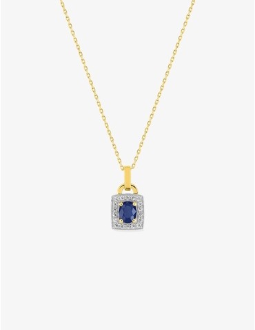 Collier or 375 ‰ et rhodium...