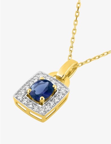Collier or 375 ‰ et rhodium...