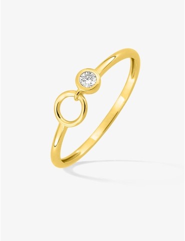 Bague or 750 ‰ avec diamant...