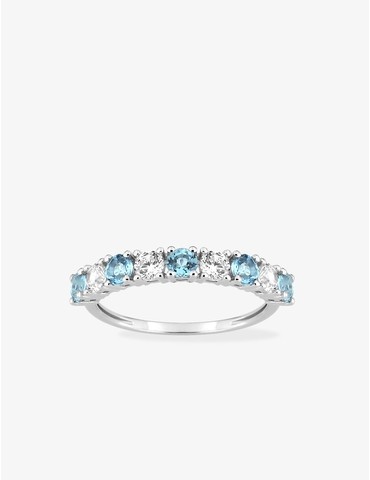 Bague or blanc 375‰ topaze...