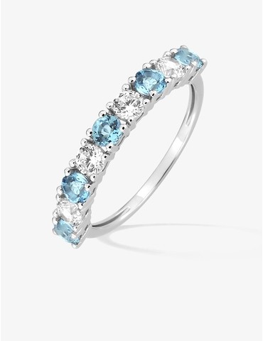 Bague or blanc 375‰ topaze...