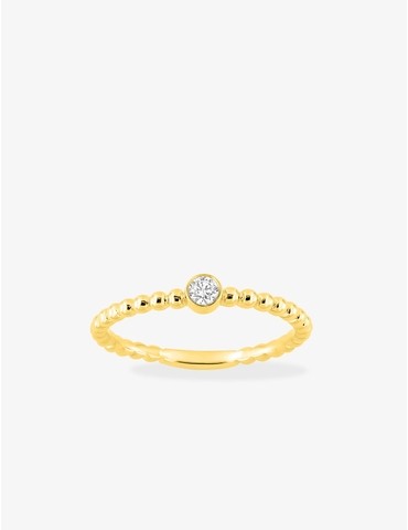 Solitaire or jaune 750 ‰ et...