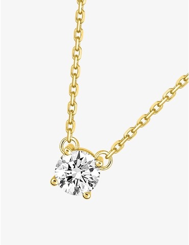 Collier solitaire or jaune...
