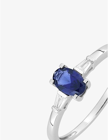 Bague or blanc 750 ‰,...