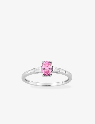 Bague or 750 ‰ blanc avec...