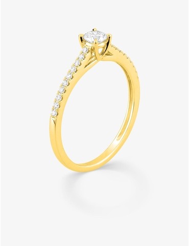 Bague solitaire accompagné...