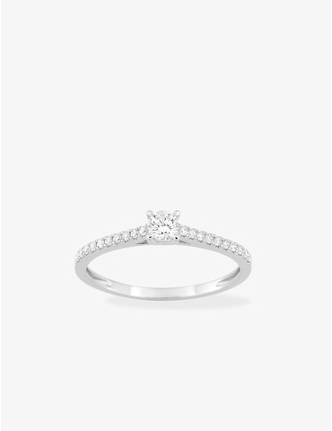 Bague solitaire accompagné...