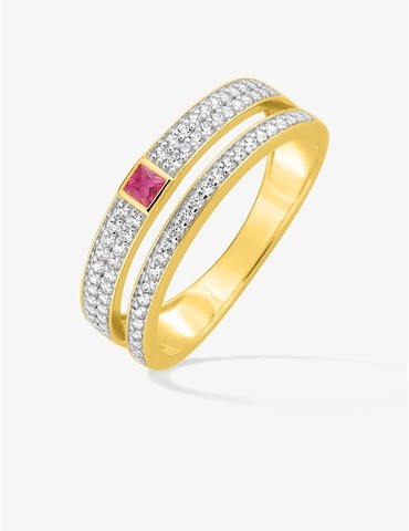 Bague or 375 ‰ jaune et...