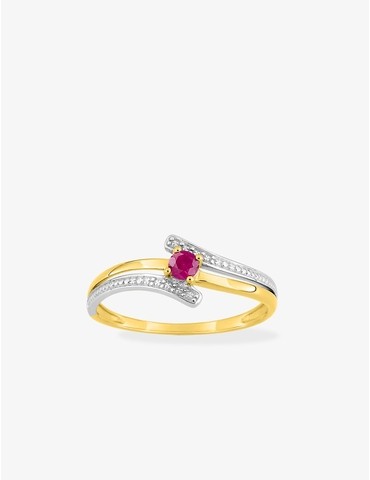 Bague or 375 ‰ jaune et...