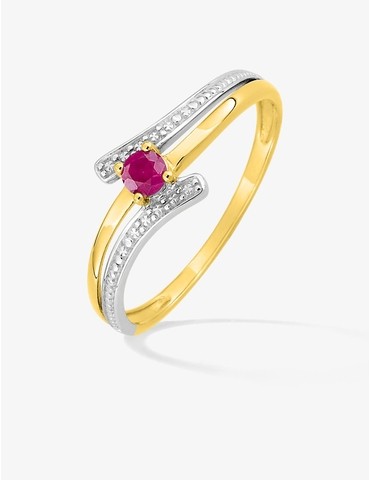 Bague or 375 ‰ jaune et...